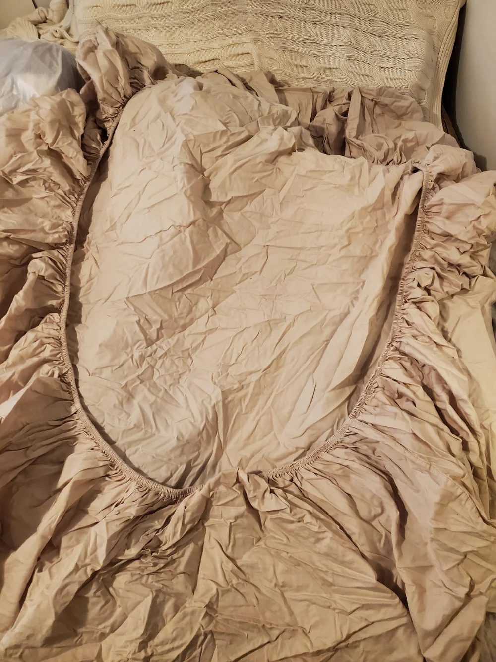 Hudson Park Full Size White Cotton Bedding Lot - 4 Mattress Covers, 1 Sheet, 7 P